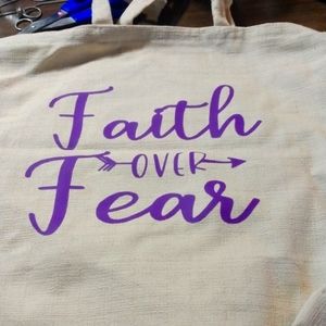 Faith over fear tote bag